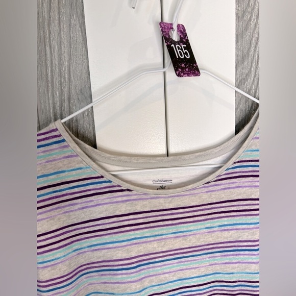 B4.64 Croft and Barrow Striped The Classic Tee Short Sleeve 1X - Picture 4 of 5